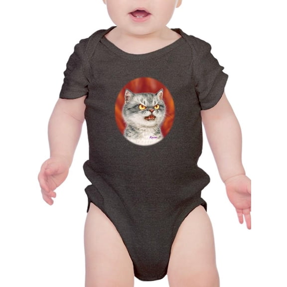 Angry Cat Bodysuit Infant -Kayomi Harai Designs,  6 Months