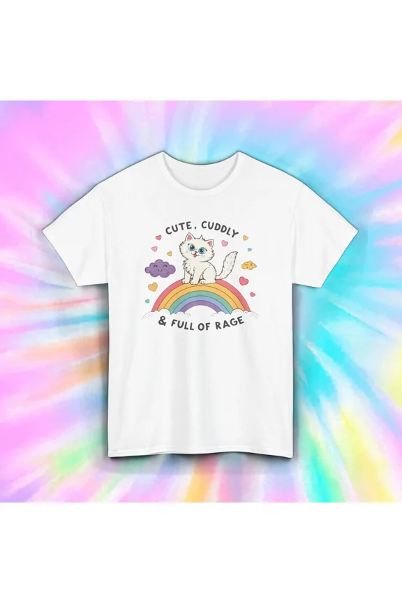 Angry Cat Cuddly Full Of Rage Feline Affective Dissonance Spirit Unisex T-Shirt N01298, up to size 5XL