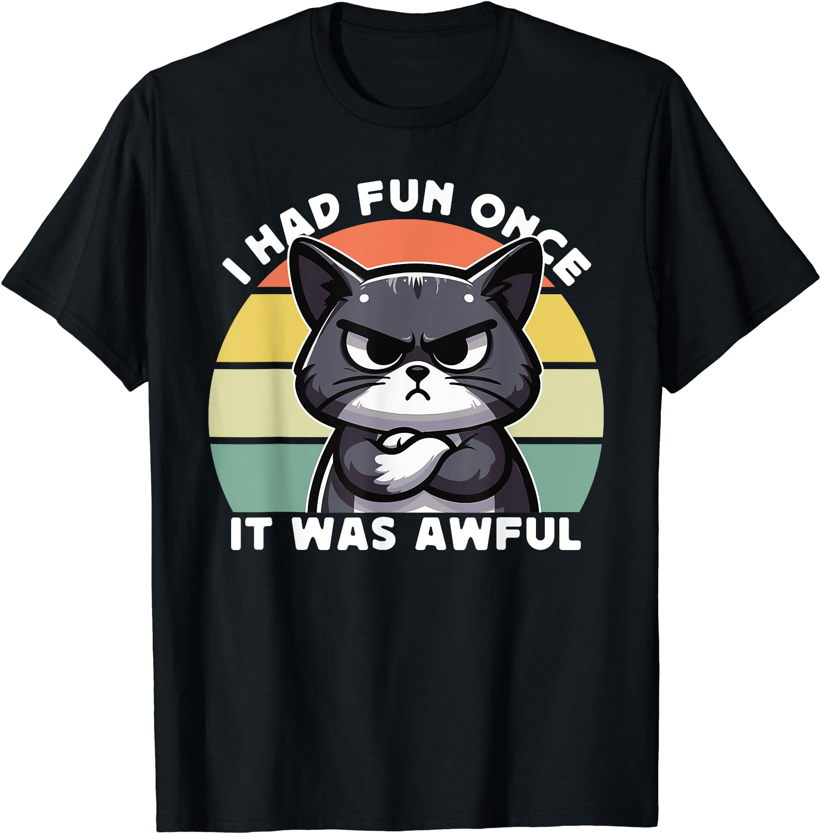 Angry Cat I Had Fun Once It Was Awful T-Shirt - Walmart.com