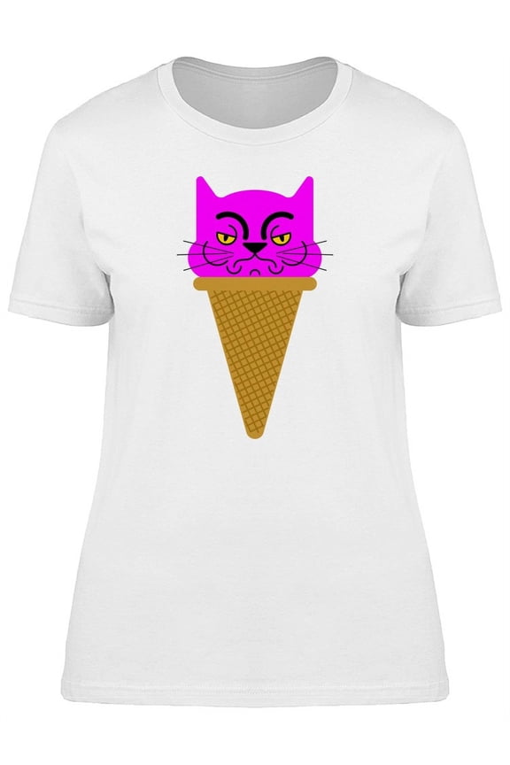 Angry Cat Ice Cream T-Shirt Women -Image by Shutterstock, Female Large