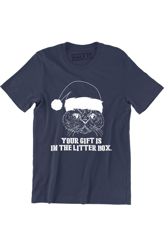 Angry Cat Your Gift IS In The Litter Box - Christmas Men's T-Shirt