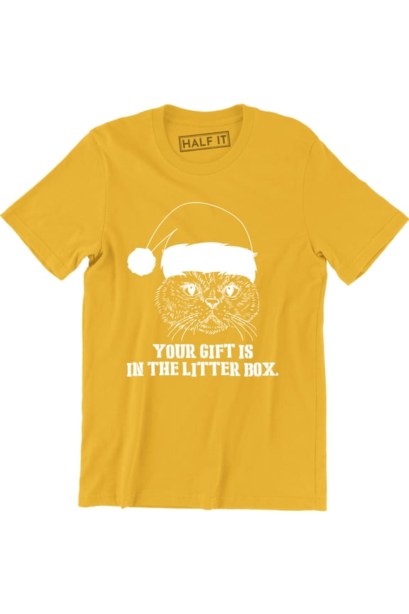 Angry Cat Your Gift IS In The Litter Box - Christmas Men's T-Shirt