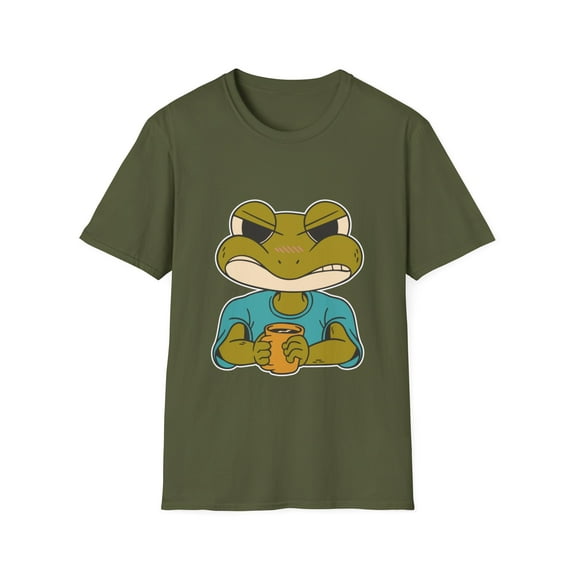 Angry Coffee Drinking Frog Lovers Caffiene Novelty
