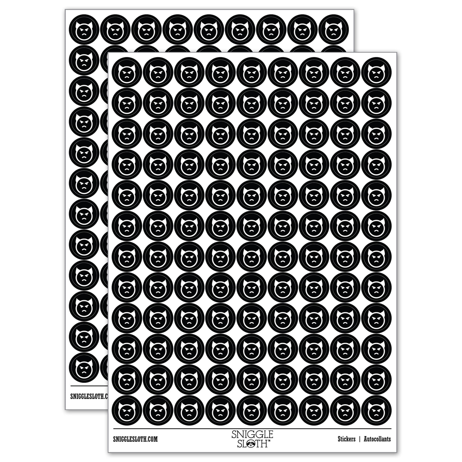 Evil Smiley Face Bumper Sticker - 3 Inch Round Black Vinyl Decal (Made In USA)