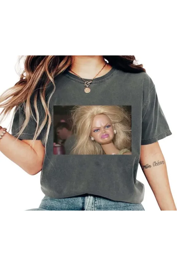 Angry Doll Unhinged Funny Meme T Shirt, Doll Face Meme Graphic Tee