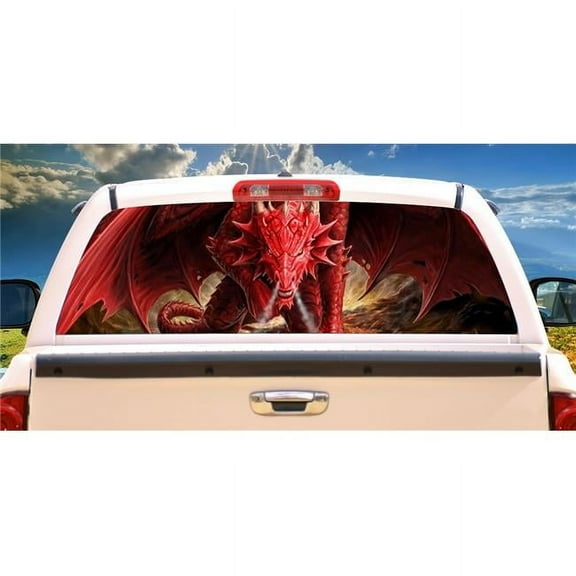 Angry Dragon Rear Window Graphic Truck View Thru Vinyl Back Decal
