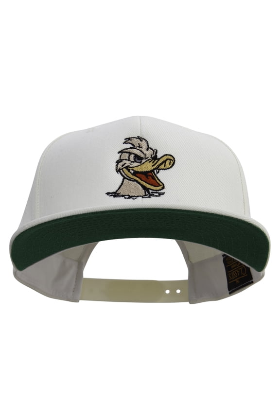 Angry Duck In Pond Embroidered Wool Blend Prostyle Snapback - Natural OSFM