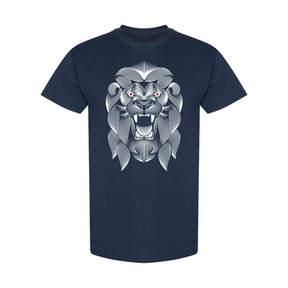 Angry Evil Lion Design T-Shirt Men -Image by Shutterstock, Male Medium