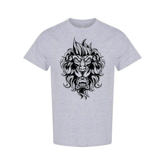 Angry Evil Lion Head T-Shirt Men -Image by Shutterstock, Male 3X-Large