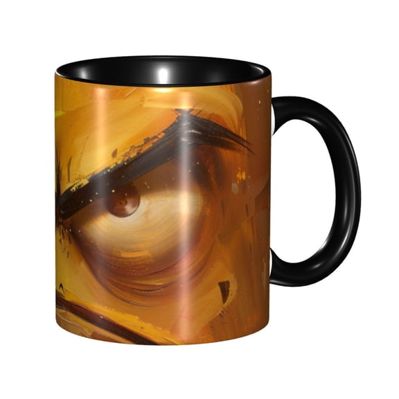 Angry Face Coffee Mug Fun Custom Ceramic Mugs 11oz Black