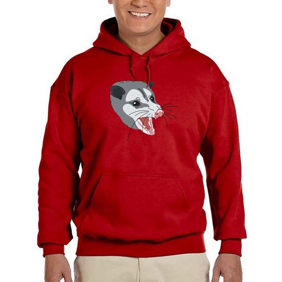 Angry Face Opossum Hoodie Men -Image by Shutterstock, Male 5X-Large