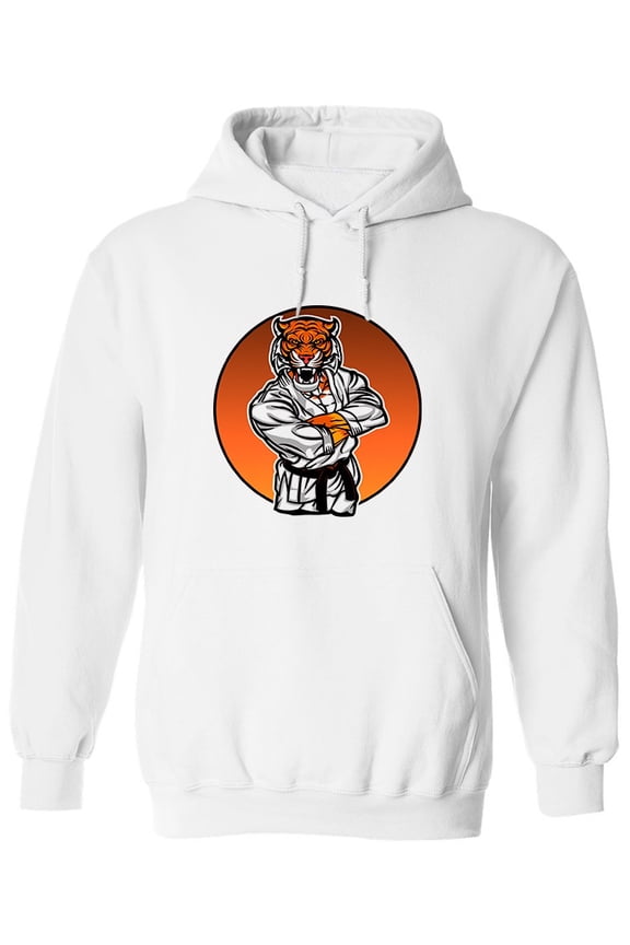 Angry Fighter Tiger Hoodie Men -Image by Shutterstock, Male Small