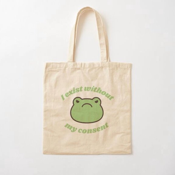 Angry Frog Version 2 Canvas Tote Bags, Reusable Shopping Bag