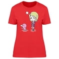 thumbnail image 1 of Angry Girl And Octopus Cartoon Tee Women's -Image by Shutterstock, 1 of 2