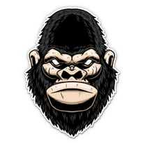 Angry Gorilla Ape - 3" Vinyl Sticker - For Car Laptop Water Bottle Phone - Waterproof Decal