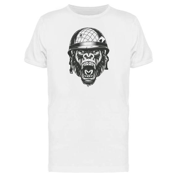 Angry Gorilla In Soldiers Helmet Tee Men's -Image by Shutterstock