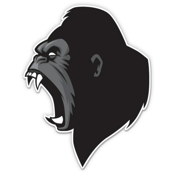 Angry Gorilla Roaring - 3" Vinyl Sticker - For Car Laptop Water Bottle Phone - Waterproof Decal