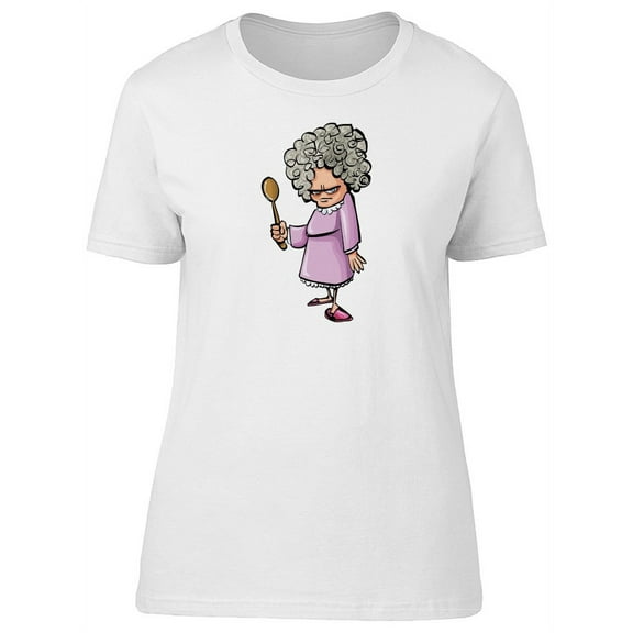 Angry Grandma Cartoon T-Shirt Women -Image by Shutterstock, Female x-Large