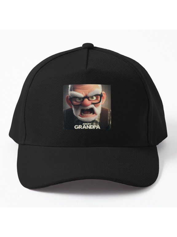 Angry Grandpa Baseball Cap, Grandfather Rage Character Quote Design, Classic Hat