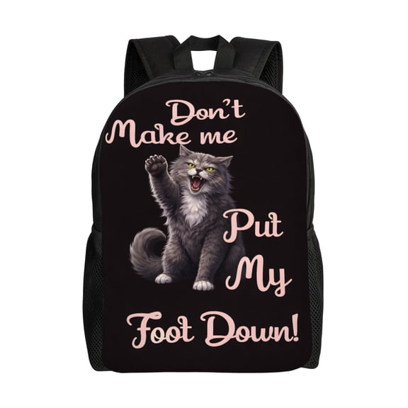 Angry Grumpy Cat Humor Pattern Backpack Large Capacity Laptop Bag for Men and Women
