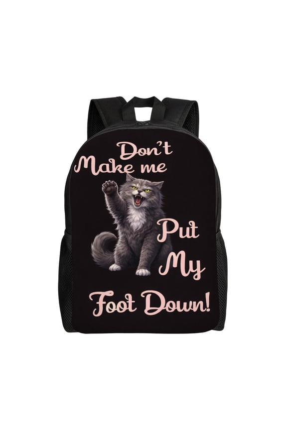 Angry Grumpy Cat Humor Pattern Backpack Large Capacity Laptop Bag for Men and Women