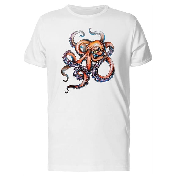 Angry Grunge Octopus T-Shirt Men -Image by Shutterstock, Male 3X-Large