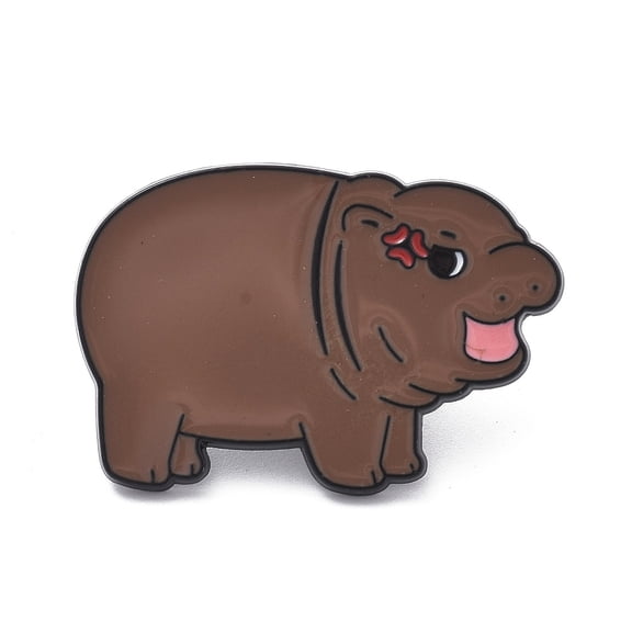 Angry Hippo Enamel Pins Alloy Lapel Pin Backs for Backpack Clothes Coffee 21x31mm