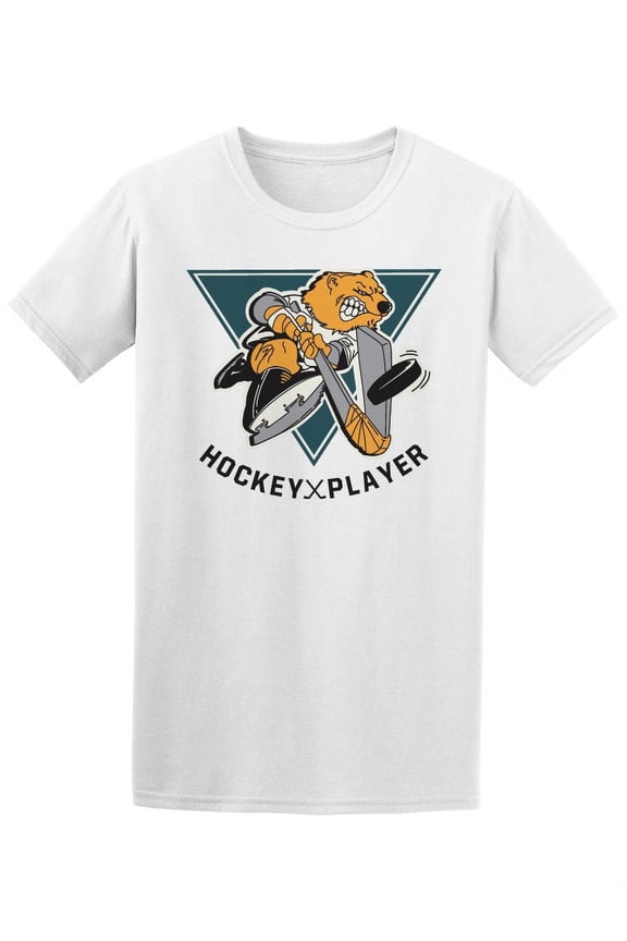 Angry Hockey Bear Player Tee Men's -Image by Shutterstock