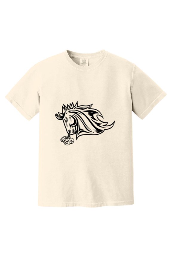 Angry Horse Illustration Powerful Stallion Mustang Art Comfort Color T-Shirt, Unisex, up to size 4XL