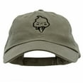 thumbnail image 1 of Angry Ice Cream Embroidered Low Profile Dyed Cotton Twill Cap - Olive OSFM, 1 of 5