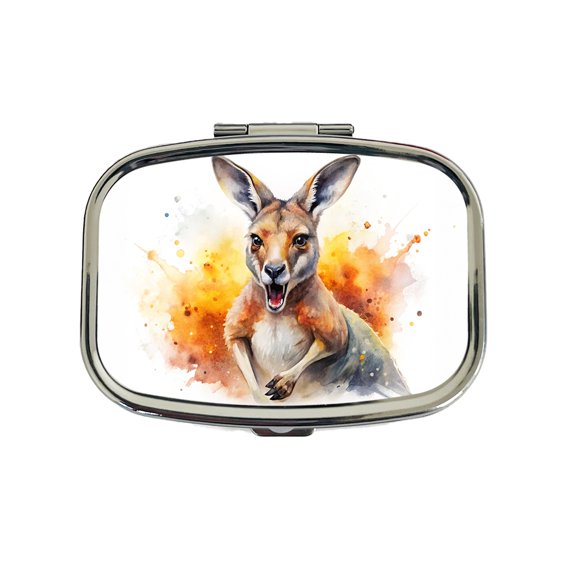 Angry Kangaroo Watercolor Small Travel Handbag Pill Box Case