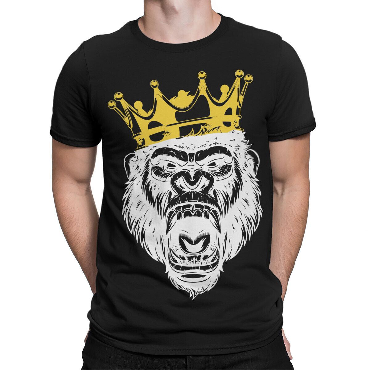 Angry King Gorilla Gym Bodybuilding Training Workout Exercise Mens T ...