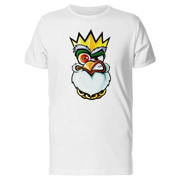 Angry King Rooster Cartoon T-Shirt Men -Image by Shutterstock, Male Small