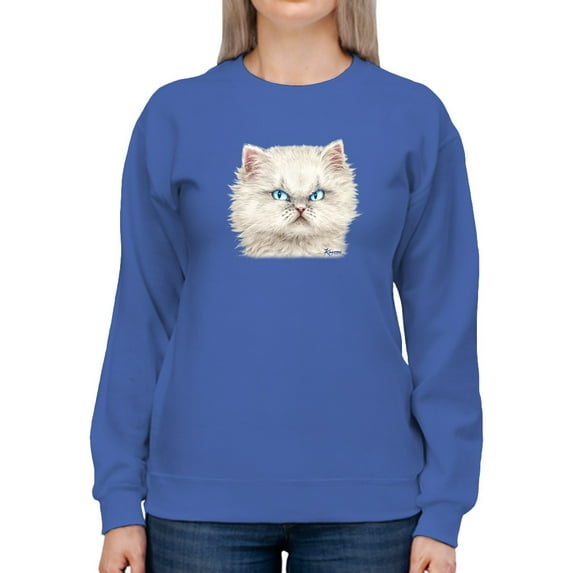 Angry Kitten Sweatshirt Women -Kayomi Harai Designs, Female Large