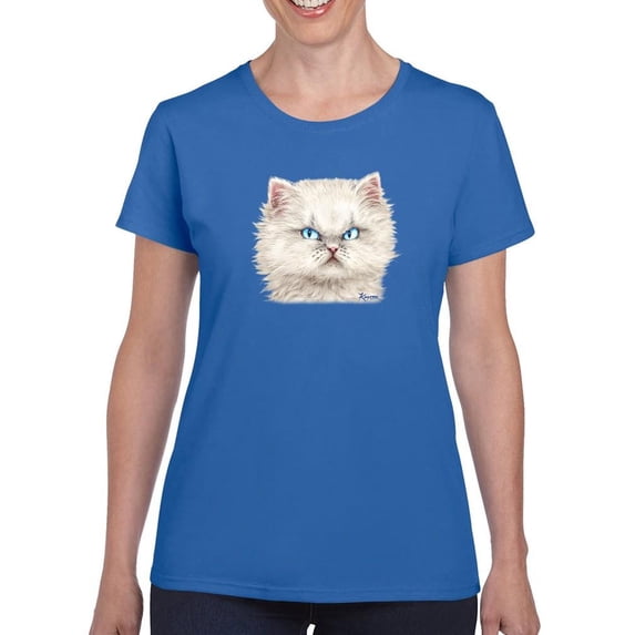 Angry Kitten T-Shirt Women -Kayomi Harai Designs, Female Large