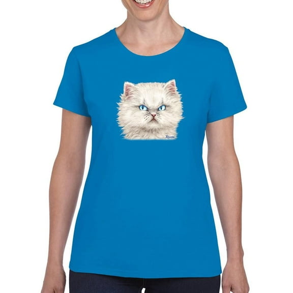 Angry Kitten T-Shirt Women -Kayomi Harai Designs, Female XX-Large