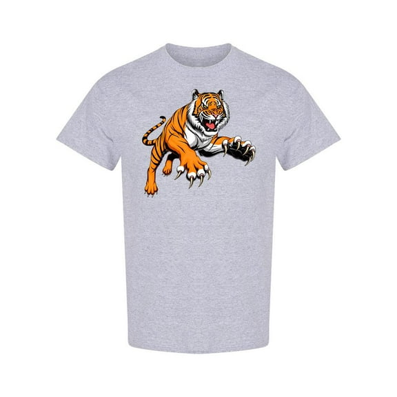 Angry Leaping Tiger T-Shirt Men -Image by Shutterstock, Male Medium