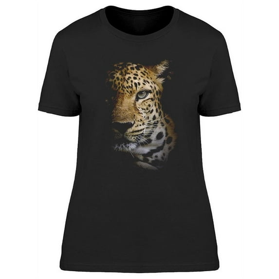 Angry Leopard In The Dark T-Shirt Women -Image by Shutterstock, Female Small