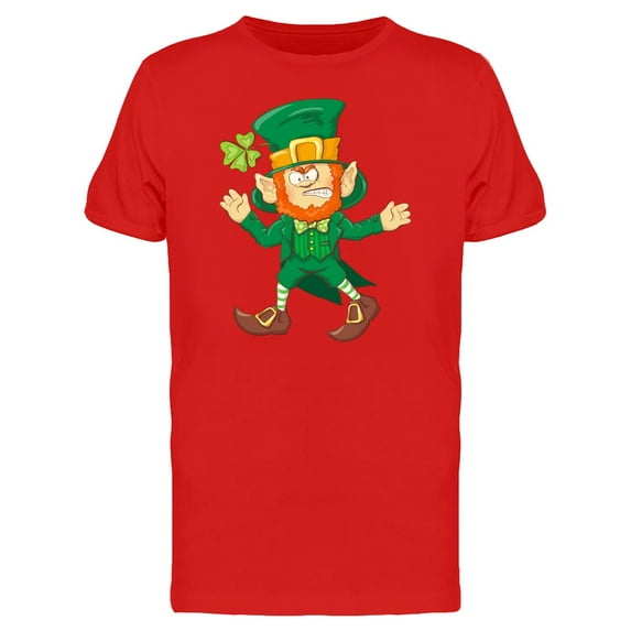 Angry Leprechaun Doodle T-Shirt Men -Image by Shutterstock, Male Large
