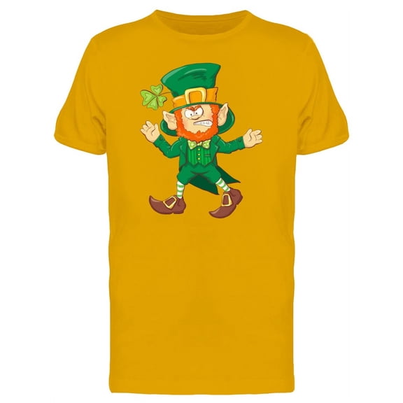 Angry Leprechaun Doodle T-Shirt Men -Image by Shutterstock, Male Small