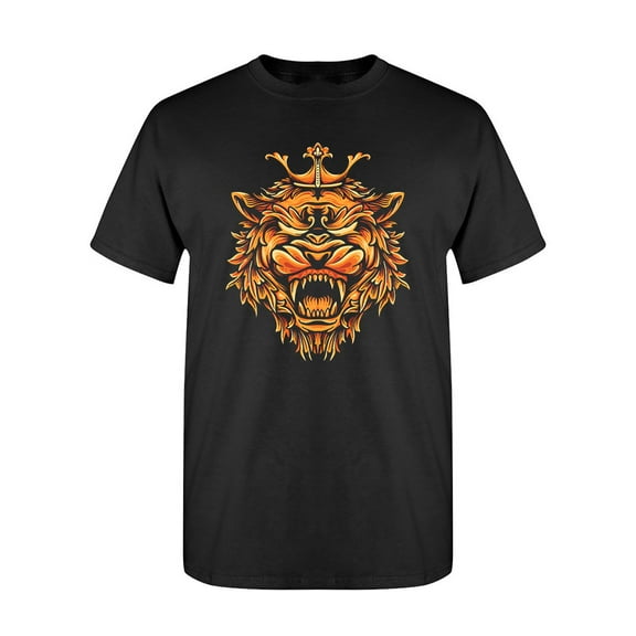 Angry Lion  Design T-Shirt Men -Image by Shutterstock, Male 3X-Large