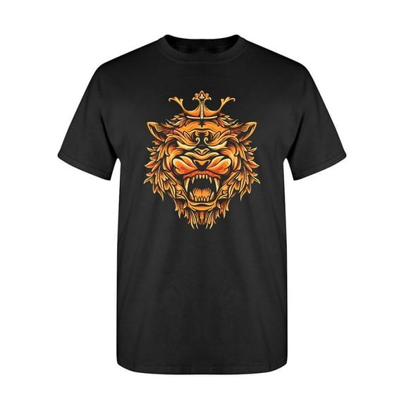 Angry Lion Design T-Shirt Men -Image by Shutterstock, Male 3X-Large