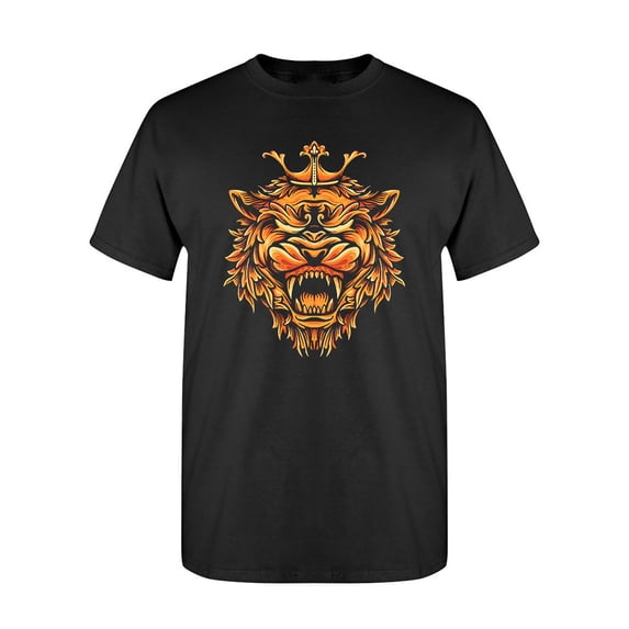 Angry Lion Design T-Shirt Men -Image by Shutterstock, Male Large