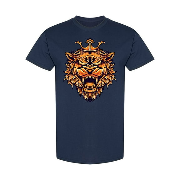 Angry Lion Design T-Shirt Men -Image by Shutterstock, Male Large
