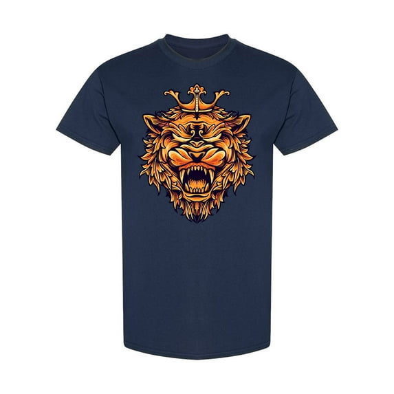 Angry Lion Design T-Shirt Men -Image by Shutterstock, Male Small