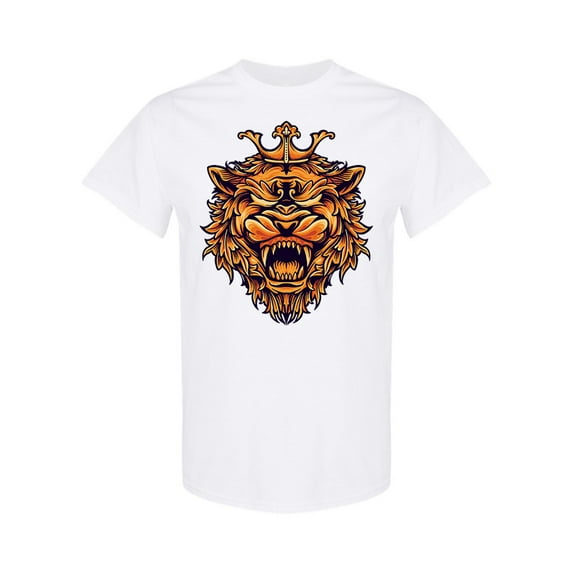 Angry Lion Design T-Shirt Men -Image by Shutterstock, Male x-Large
