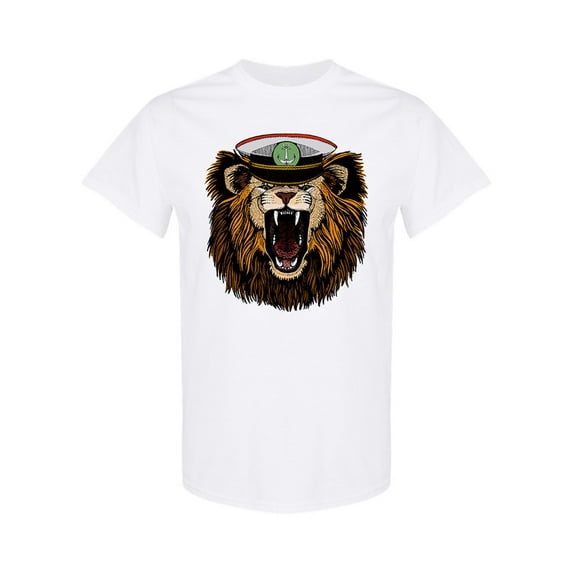 Angry Lion Sea Captain T-Shirt Men -Image by Shutterstock, Male Small