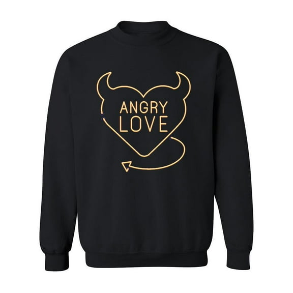 Angry Love Devil Heart Sweatshirt Men -Image by Shutterstock, Male XX-Large