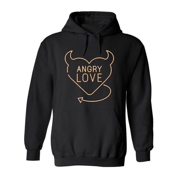 Angry Love Heart Sign Hoodie Men -Image by Shutterstock, Male Large