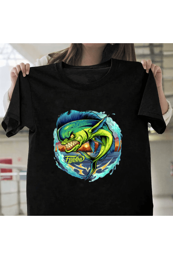 Angry Mahi Mahi Ocean Fish Deep Sea Fishing Angler Graphic Unisex T-Shirt, up to size 3XL.
